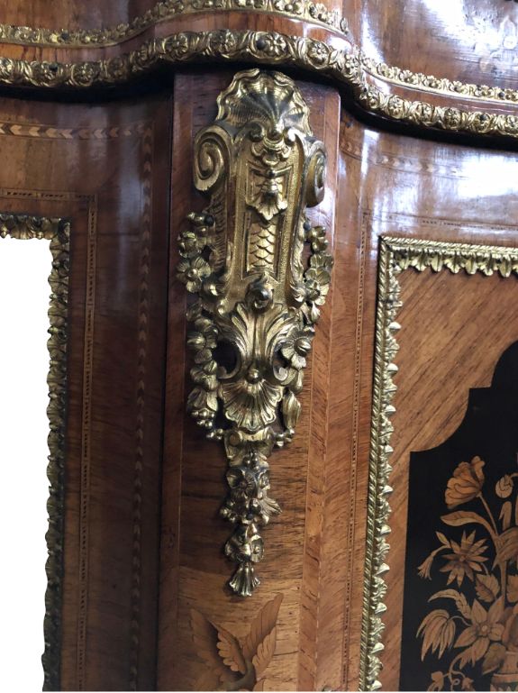 photo furniture 19th Century Walnut And Floral Marquetry Credenza