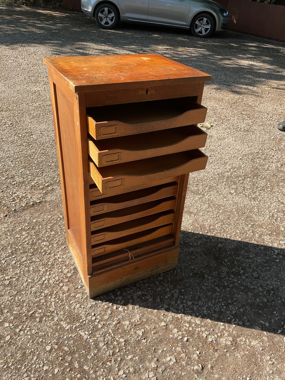 photo for sale Astrola Wooden Tambourine Roller Shutter Filing Cabinet