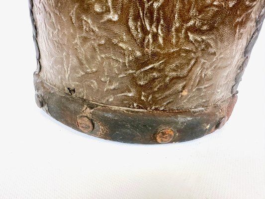 Embossed Leather Waste Paper Basket From Georg Hulbe, 1900s photo 422.0