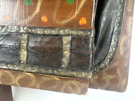 1491.0 Large Antique German Hand Painted Blacksmith Forge Bellows, 1901 photo