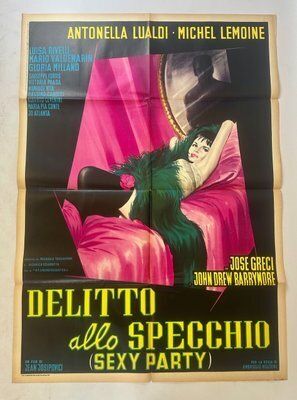 Vintage Italian Crime In The Mirror Movie Poster, 1964