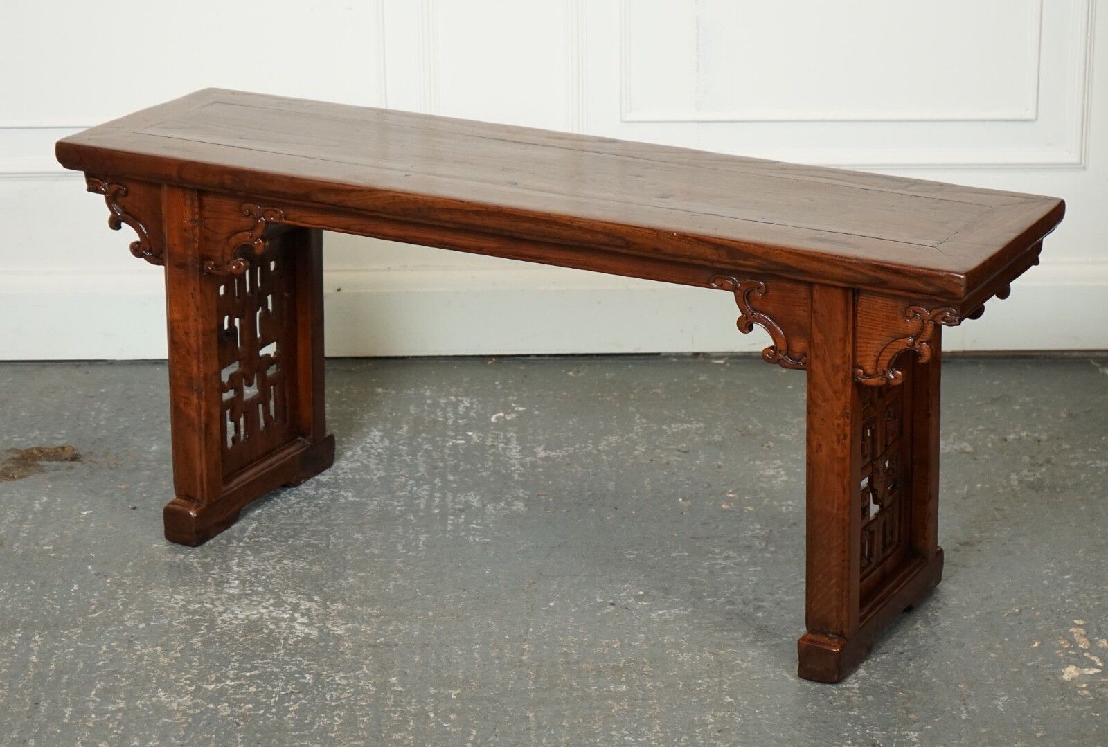Late 19th Century Chinese Altar Table Bench Elm Wood J1 photo 1450.0