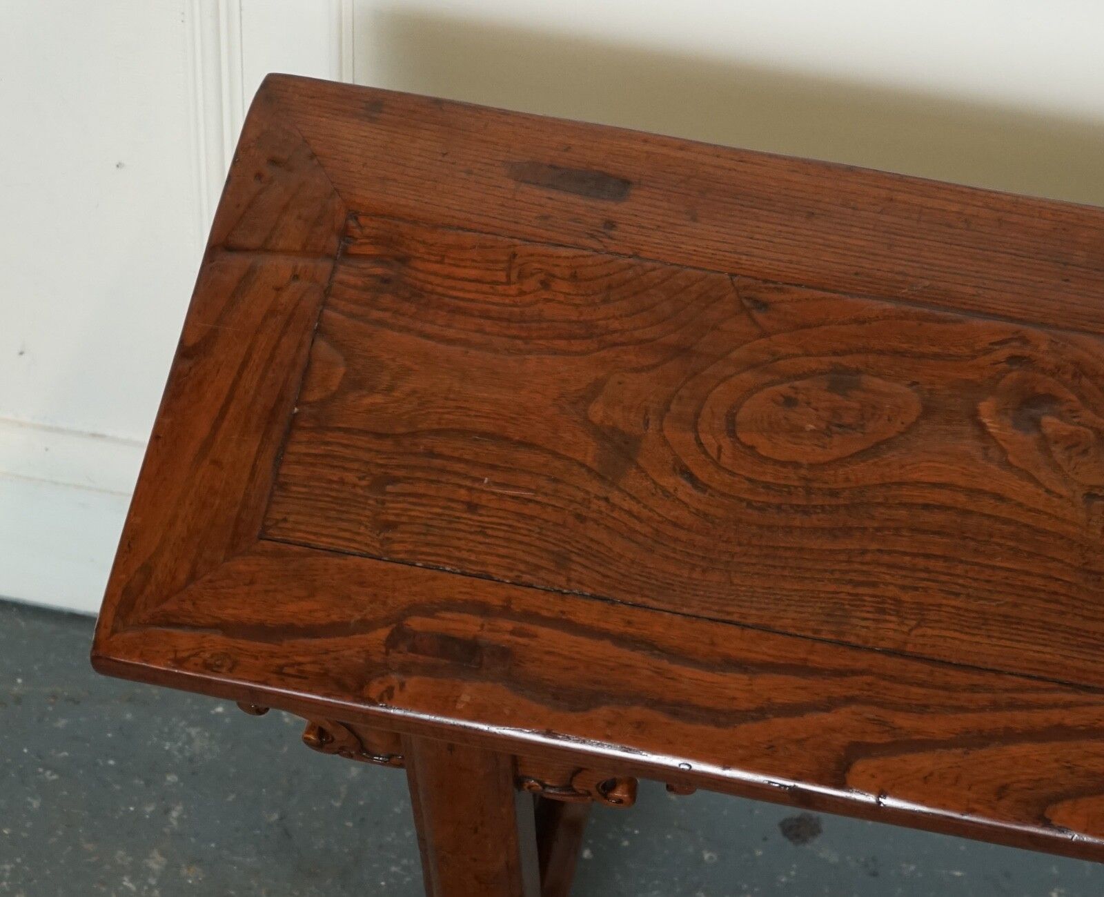 photo vinterior Late 19th Century Chinese Altar Table Bench Elm Wood J1
