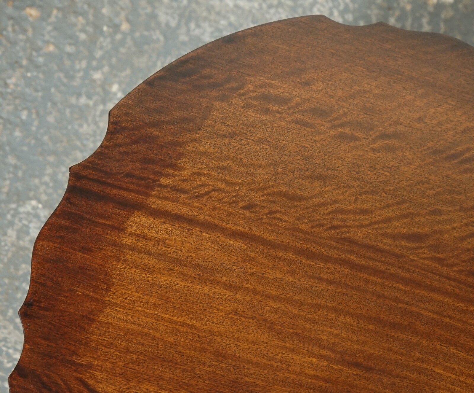 photo for sale Lovely Small Pie Crust Shaped Edges Hardwood Side Table J1