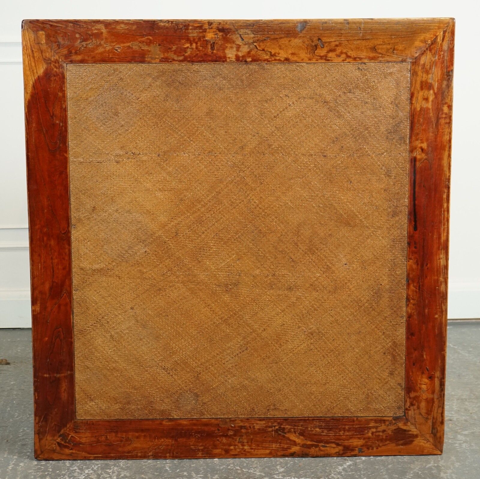 photo for sale Large Antique Chinese Opium Coffee Table With Cane Inset Top J1