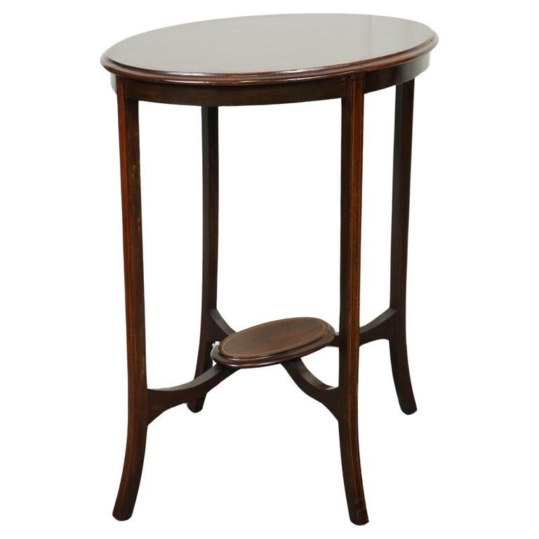 Lovely Antique Oval Hardwood Side Plant Table J1
