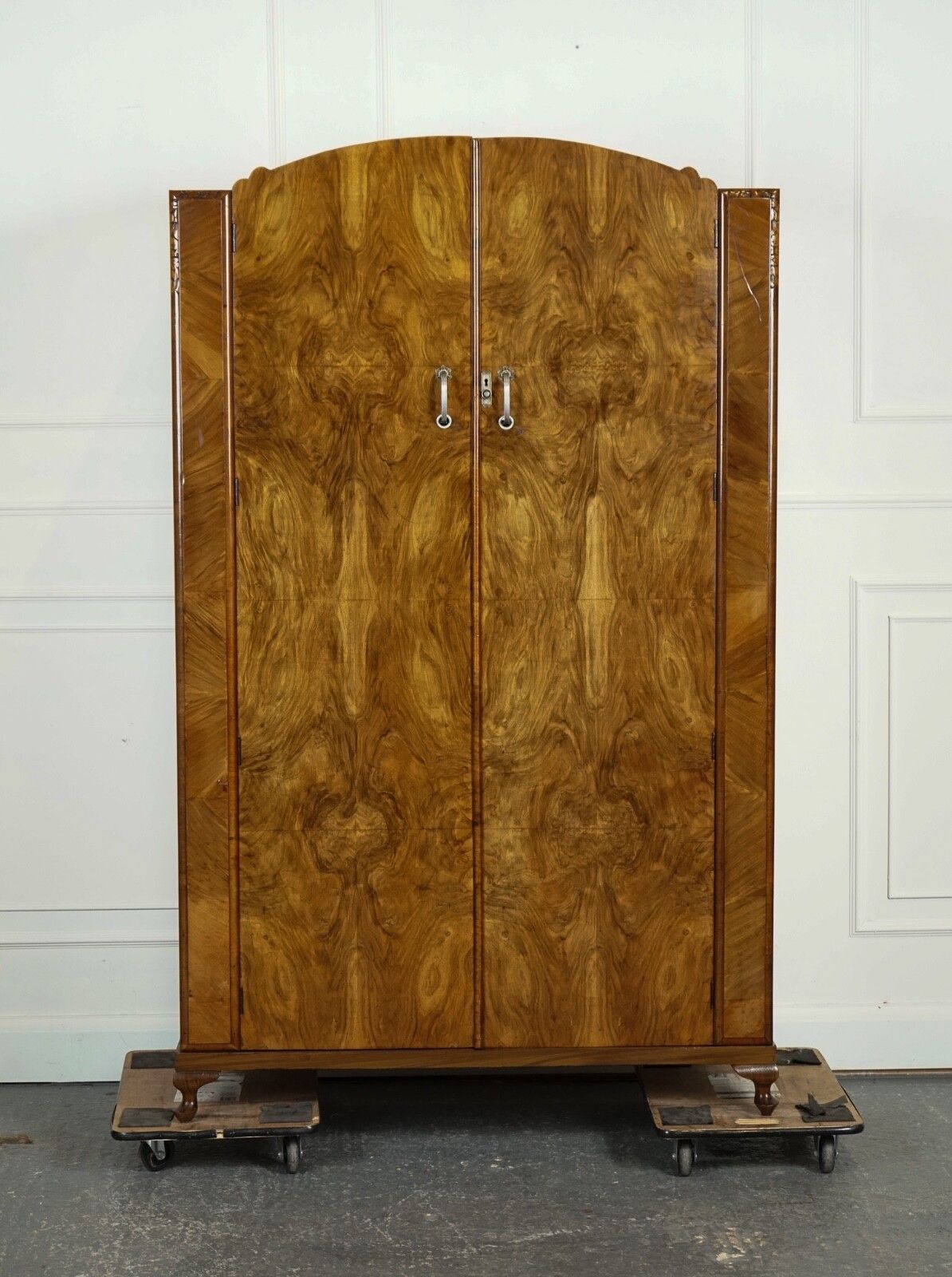 Lovely Art Deco Large Burr Walnut Wardrobe photo for sale