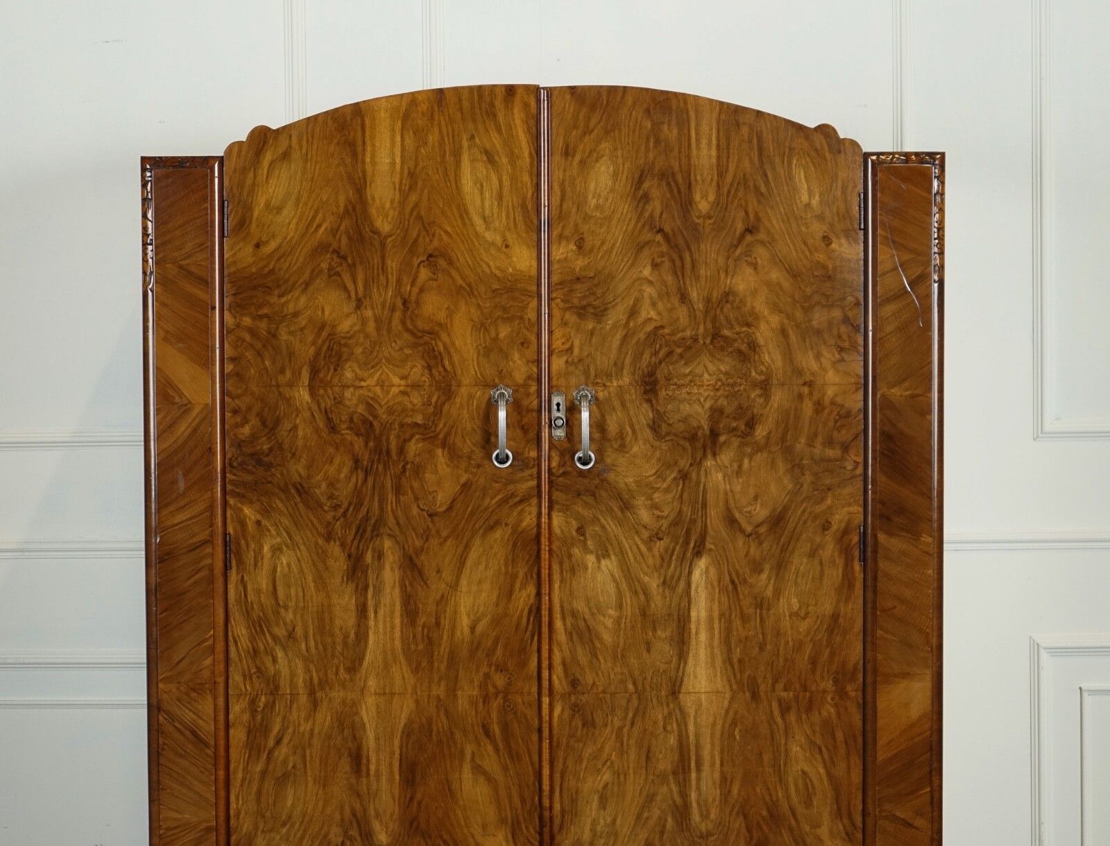 Lovely Art Deco Large Burr Walnut Wardrobe photo Furniture
