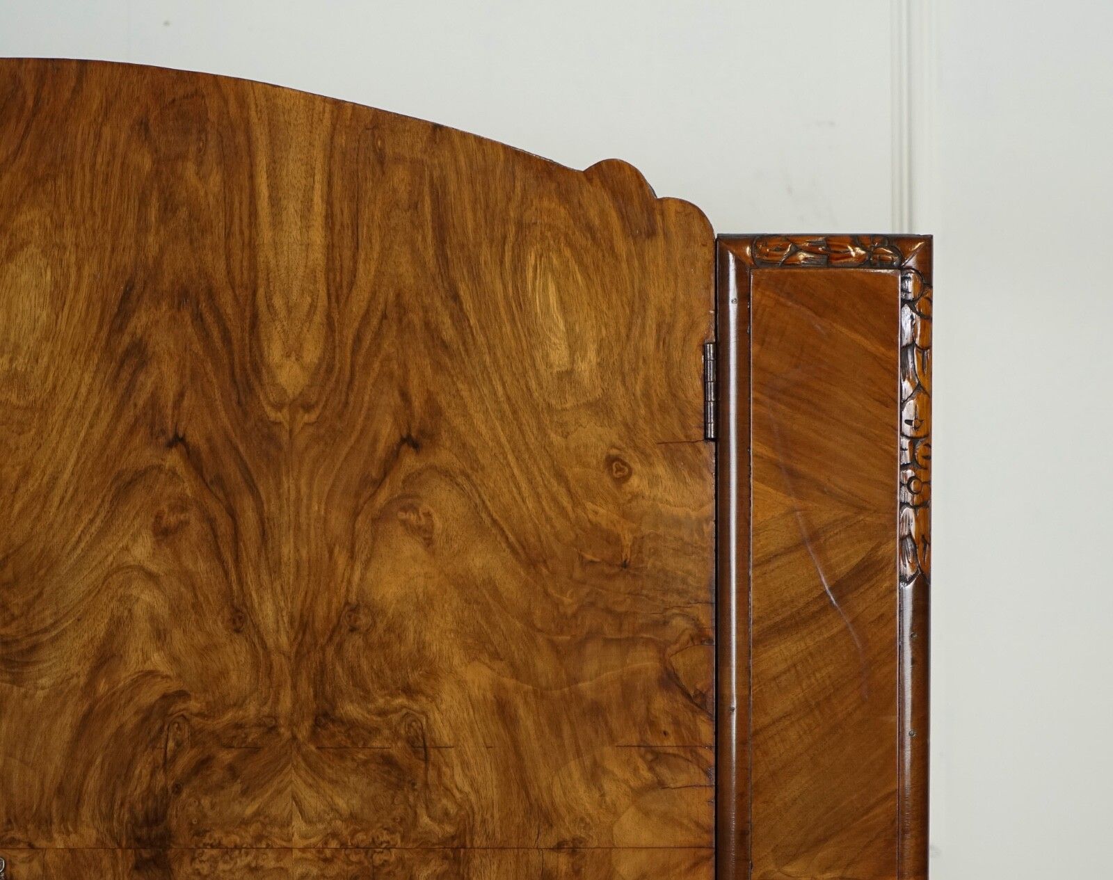 Lovely Art Deco Large Burr Walnut Wardrobe photo vintage
