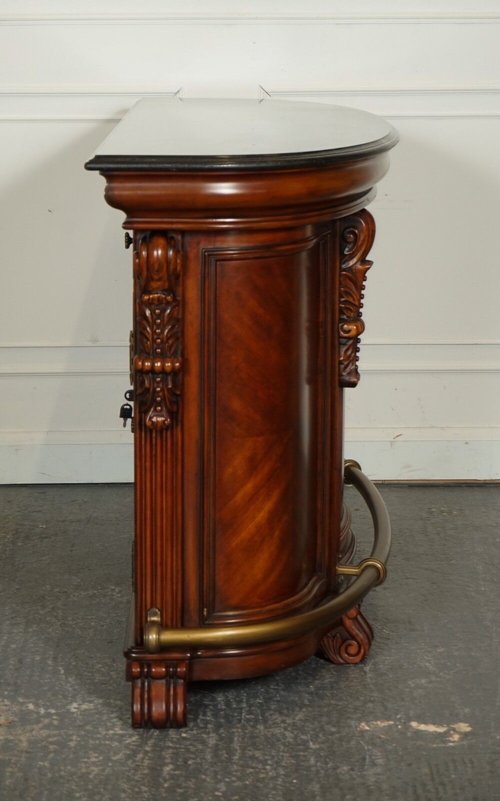 photo buy Stunning Howard & Miller Style American Bar With Granite Top & Pair Of Barstools