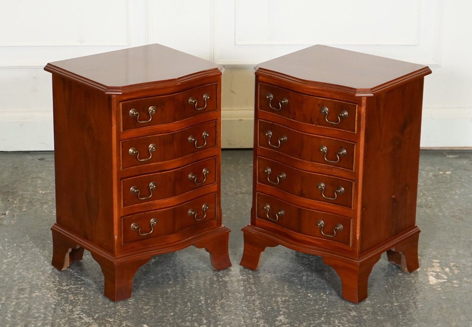 Pair Of Small Georgian Style Bed Side Nightstands Chest Of Drawers photo furniture