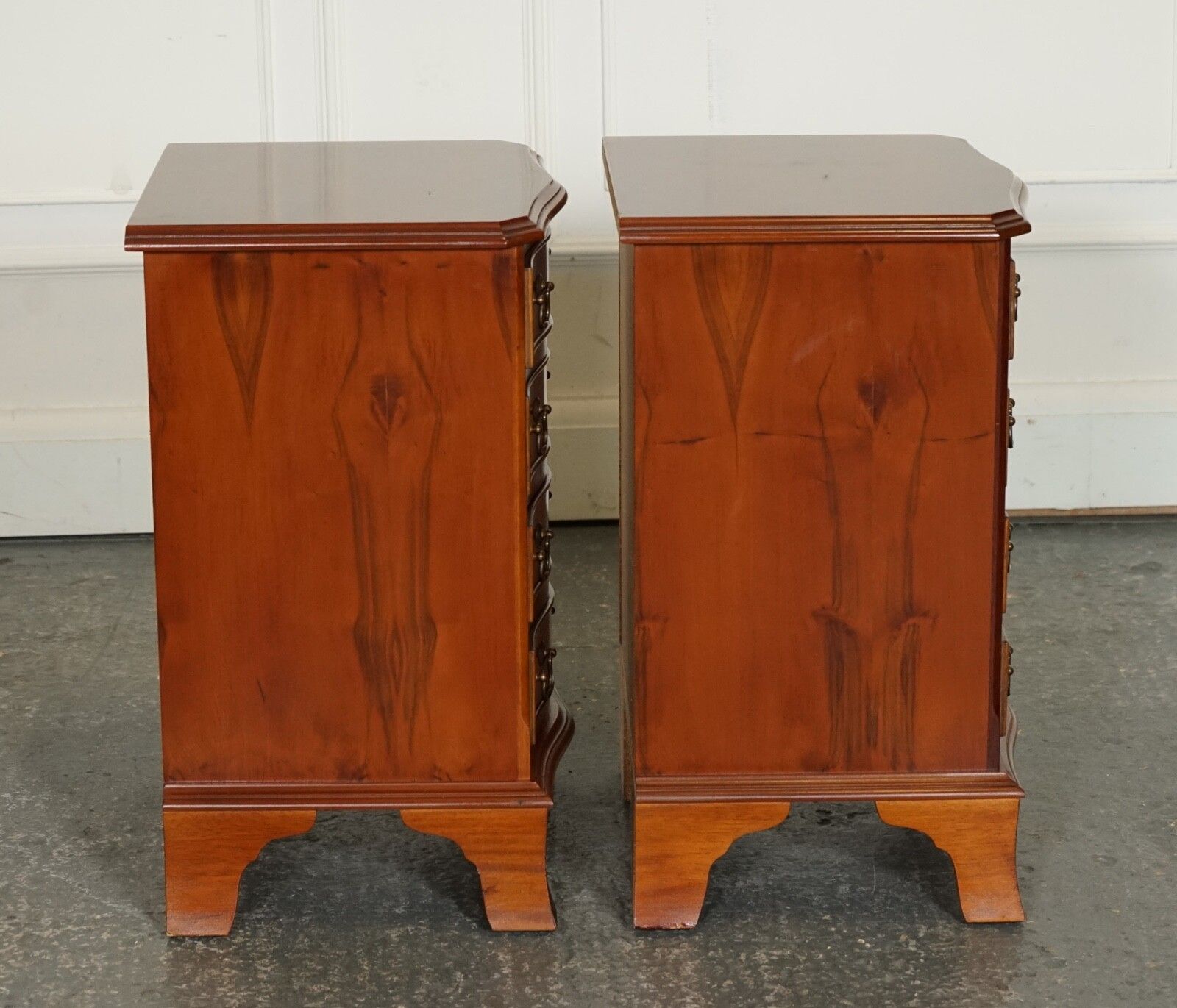 Pair Of Small Georgian Style Bed Side Nightstands Chest Of Drawers photo Furniture
