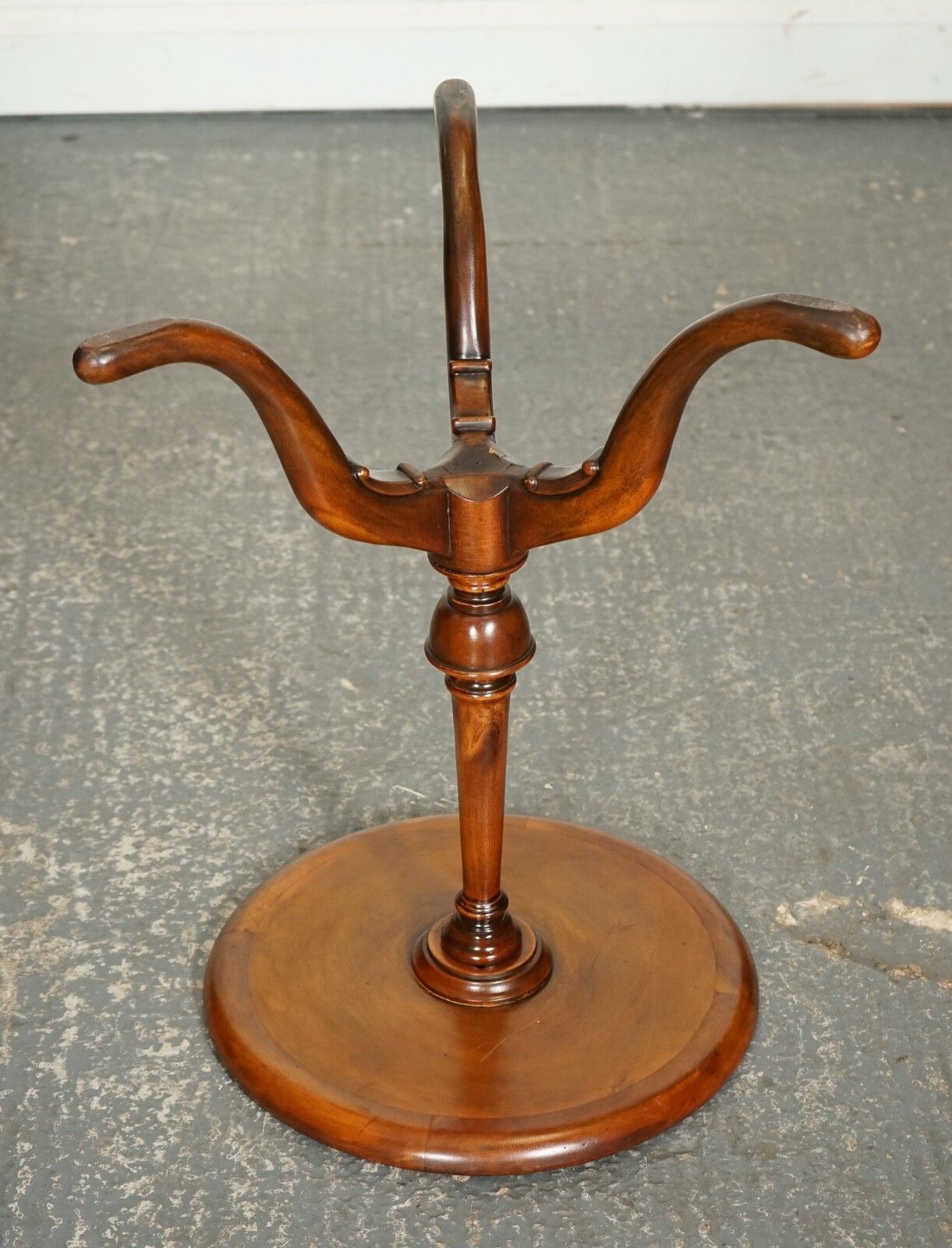 Furniture Vintage Theodore Alexander Brown Leather Top Side End Wine Table photo