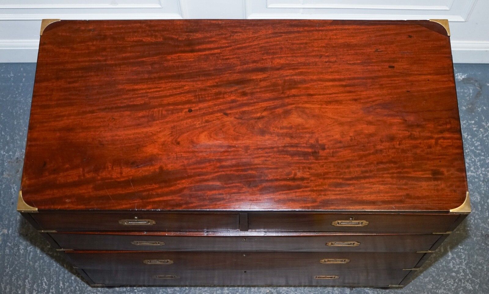 photo buy Antique Victorian Military Campaign Chest Of Graduated Drawers