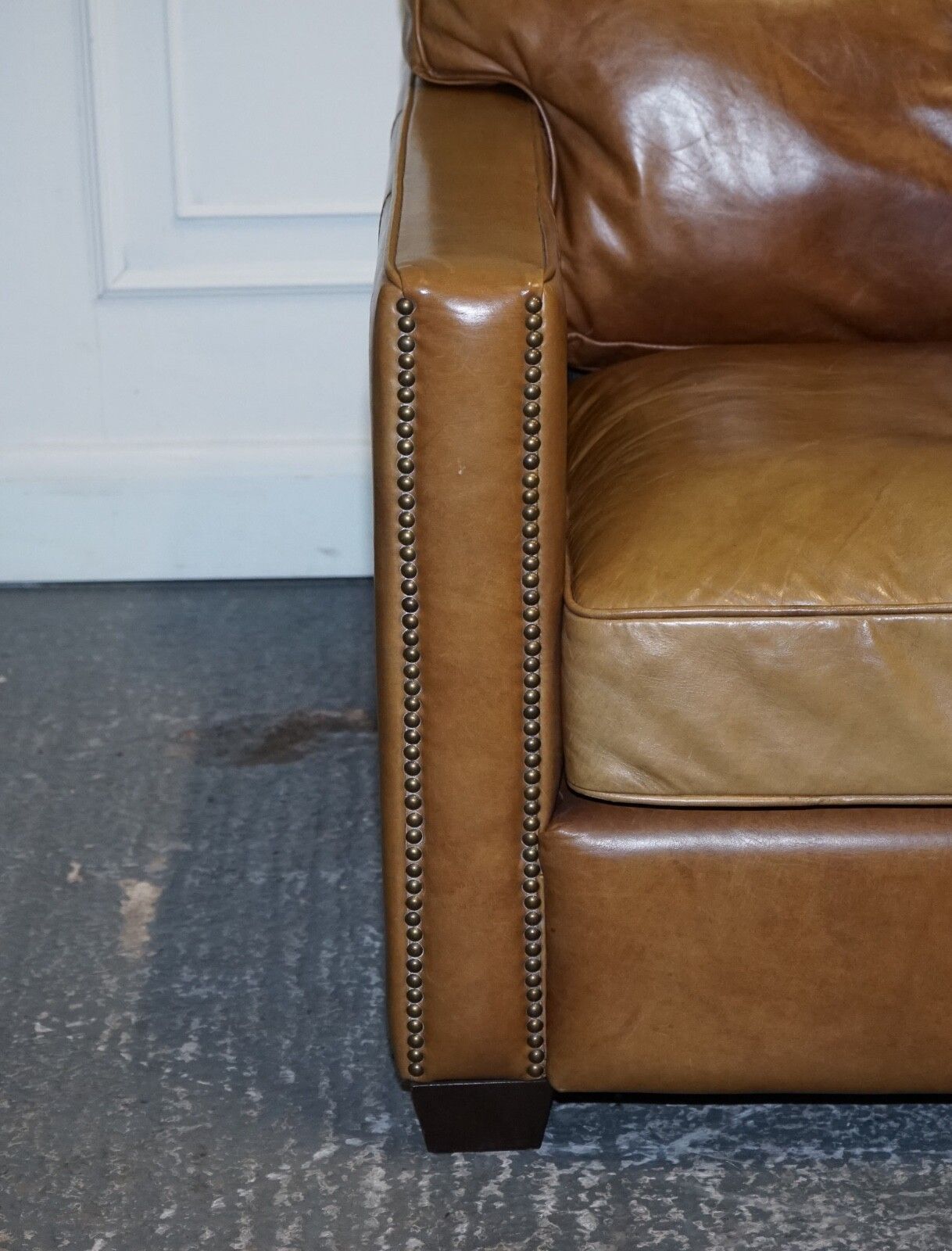 Timothy Oulton Halo Two Seater Viscount Tan Leather Sofa (2/2) photo 1620.0