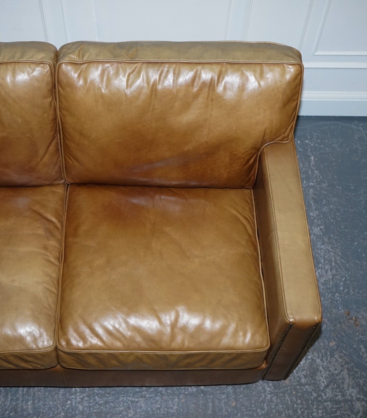 1620.0 Timothy Oulton Halo Two Seater Viscount Tan Leather Sofa (2/2) photo