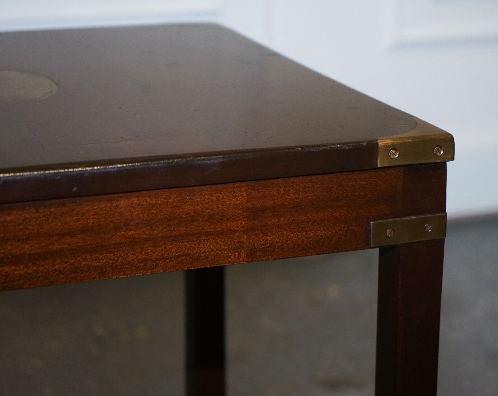 1450.0 Fine English Pair Of Bevan Funnell Military Campaign Nightstands End Side Tables photo