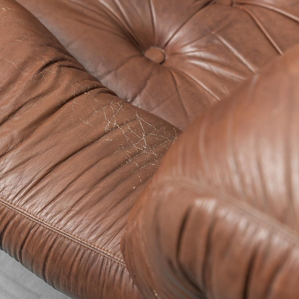Pair Of Vintage Brown Leather Armchairs From The 70s Modern Antiques photo buy