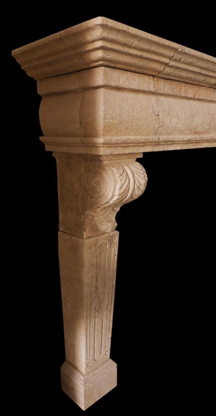 20th Century French Louis XV Style Limestone Fireplace Mantel photo buy