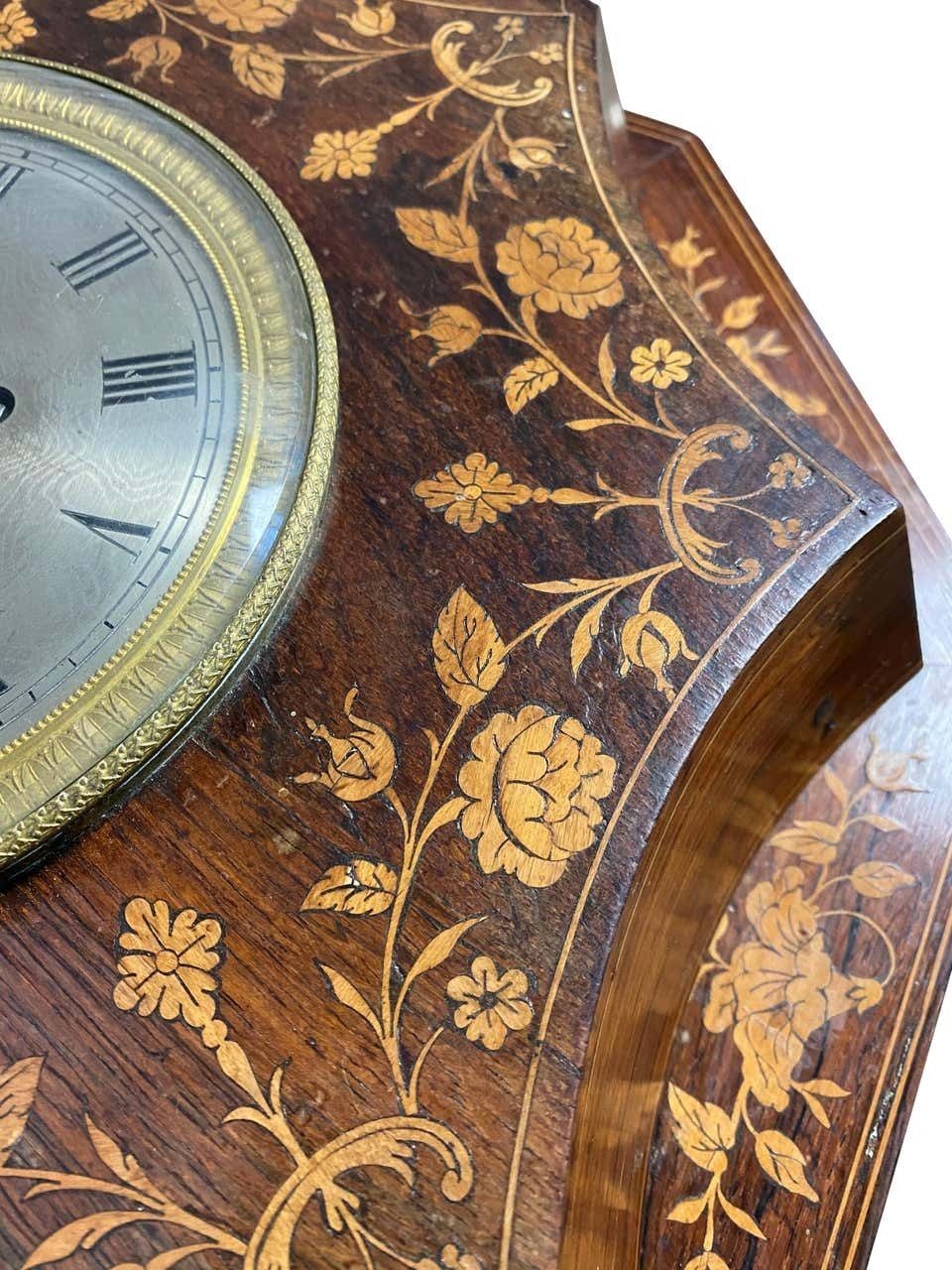 French Rosewood And Boxwood Cased Wall Clock, 19th Century photo Home Decor