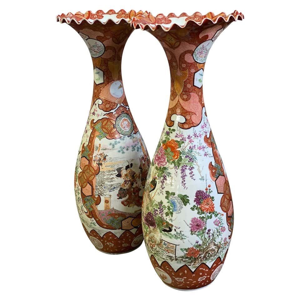 Pair Of Japanese Kutani Vases, 19th Century