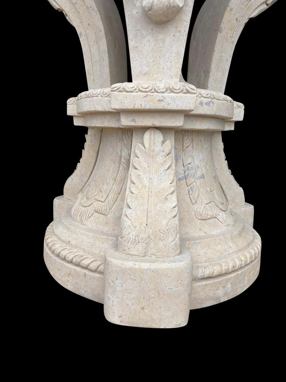 photo buy 20th Century Large Pair Of Hand Carved Marble Planters
