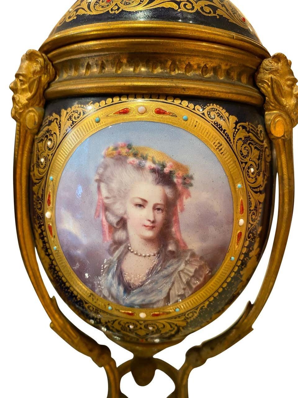 12000.0 Antique Pair Of ‘Sèvres’ Style Ormolu Mounted Vases And Covers, 1860 photo