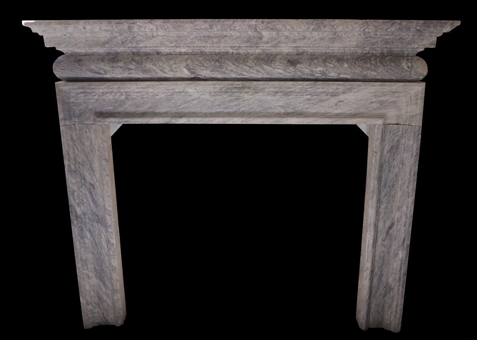 20th Century French Louis XVI Style Marble Fireplace In Blue Grey Tones photo furniture