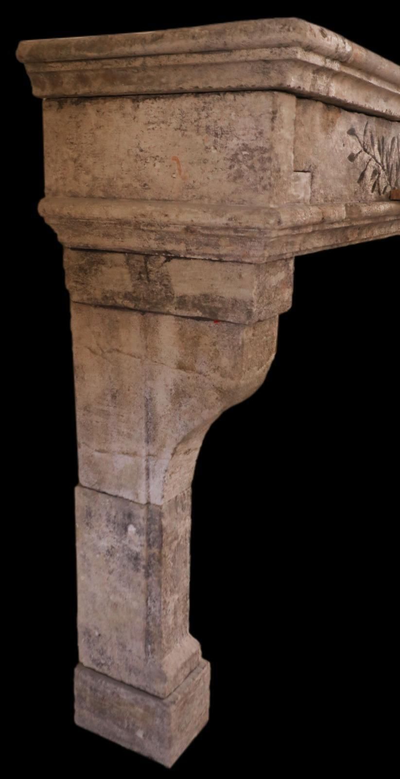 Early 20th Century French Carved Limestone Fireplace With Laurel Friezes photo furniture