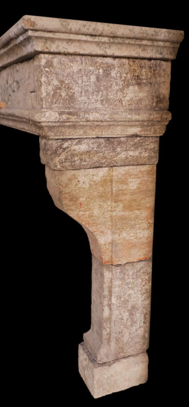 Early 20th Century French Carved Limestone Fireplace With Laurel Friezes photo for sale
