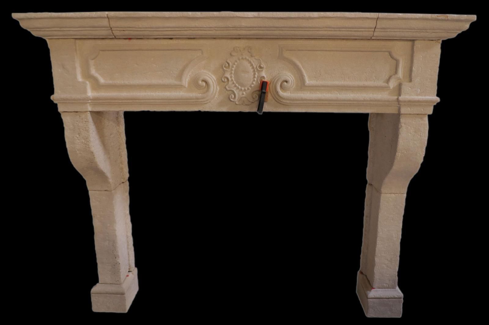 20th Century French Louis XIV Style Limestone Fireplace Mantel