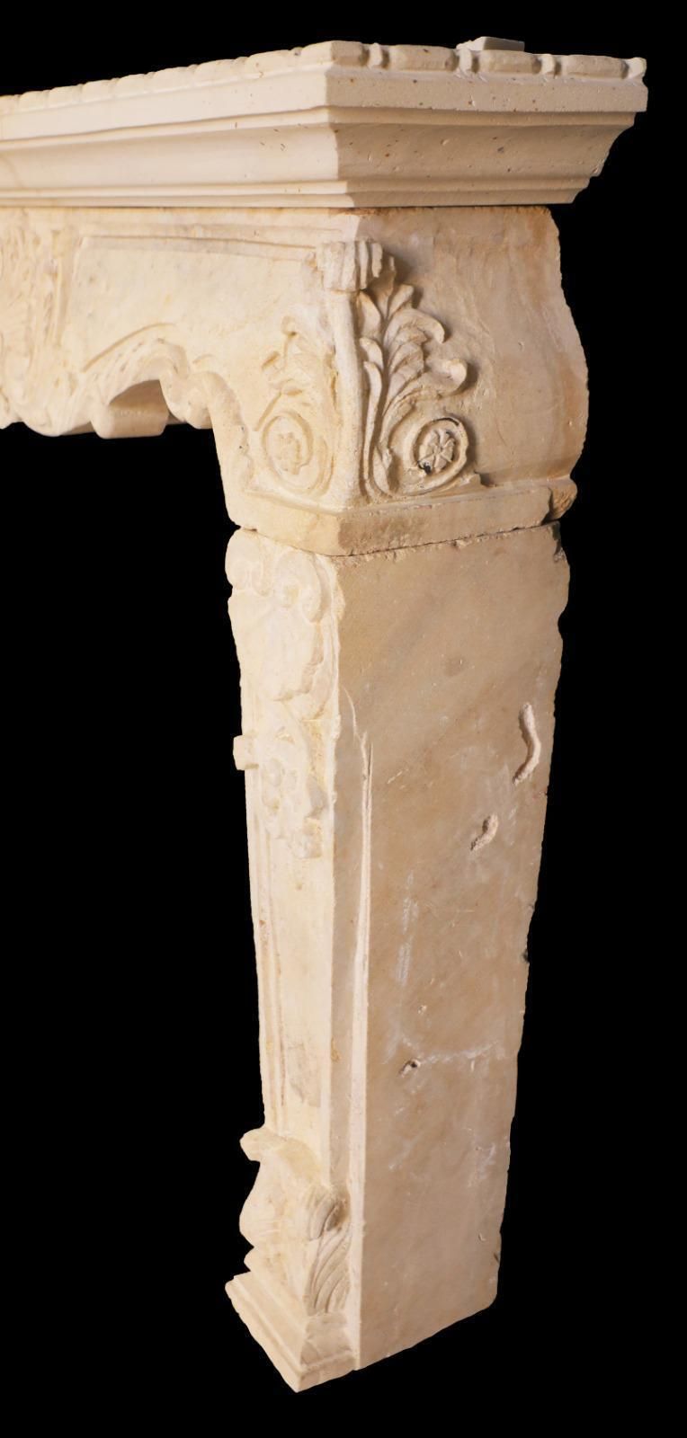 20th Century Louis XV Style Limestone Fireplace Mantle With Shell photo furniture