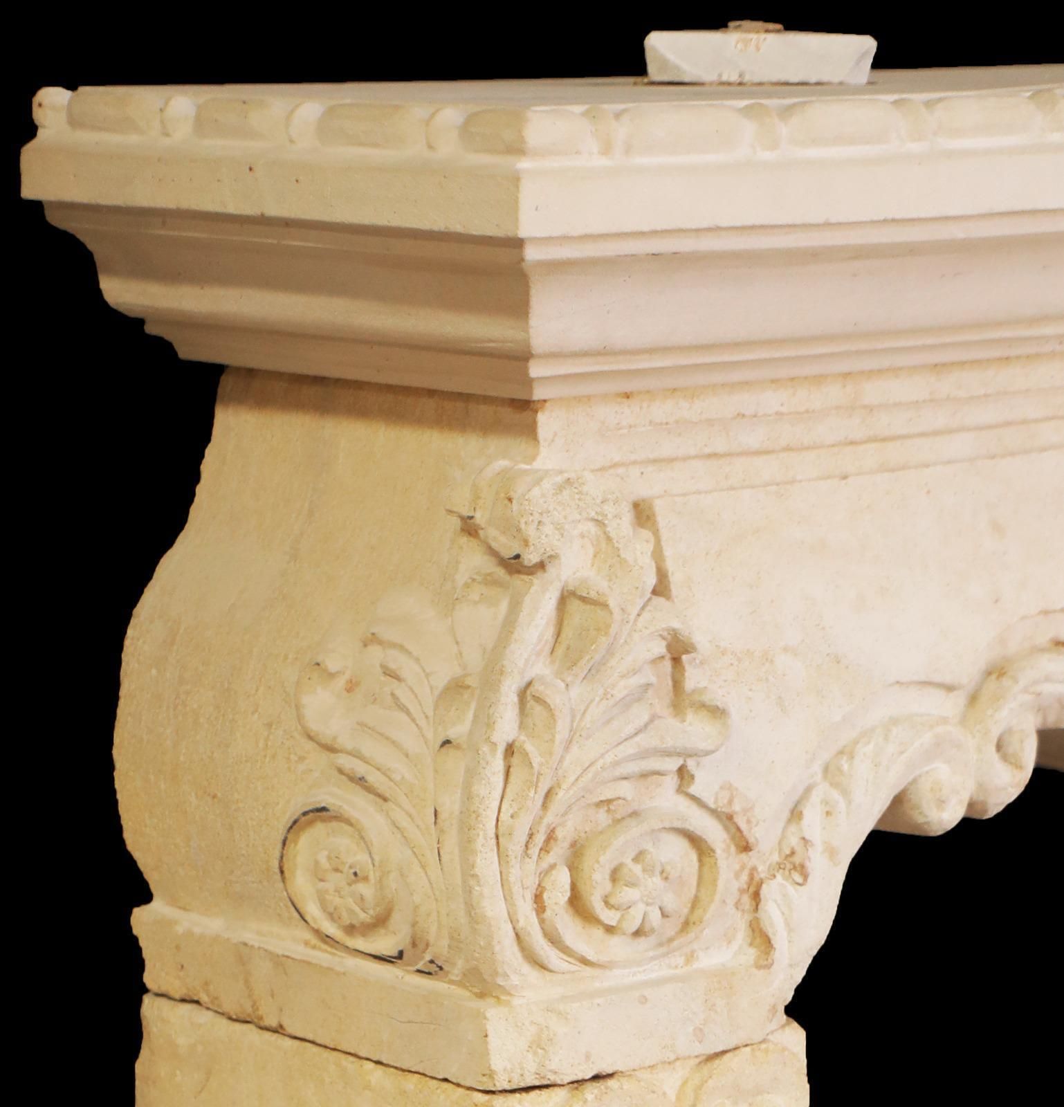 20th Century Louis XV Style Limestone Fireplace Mantle With Shell photo Home Fixtures