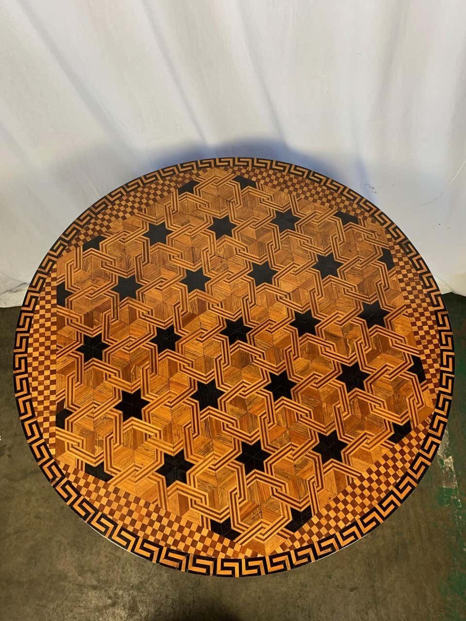 19th Century Walnut And Parquetry Inlaid William IV Style Centre Table photo furniture