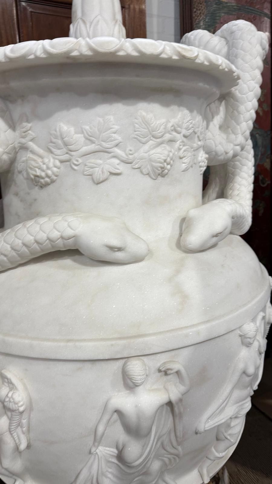 20th Century Greek Style White Carrara Marble Urns, Set Of 2 photo 45000.0