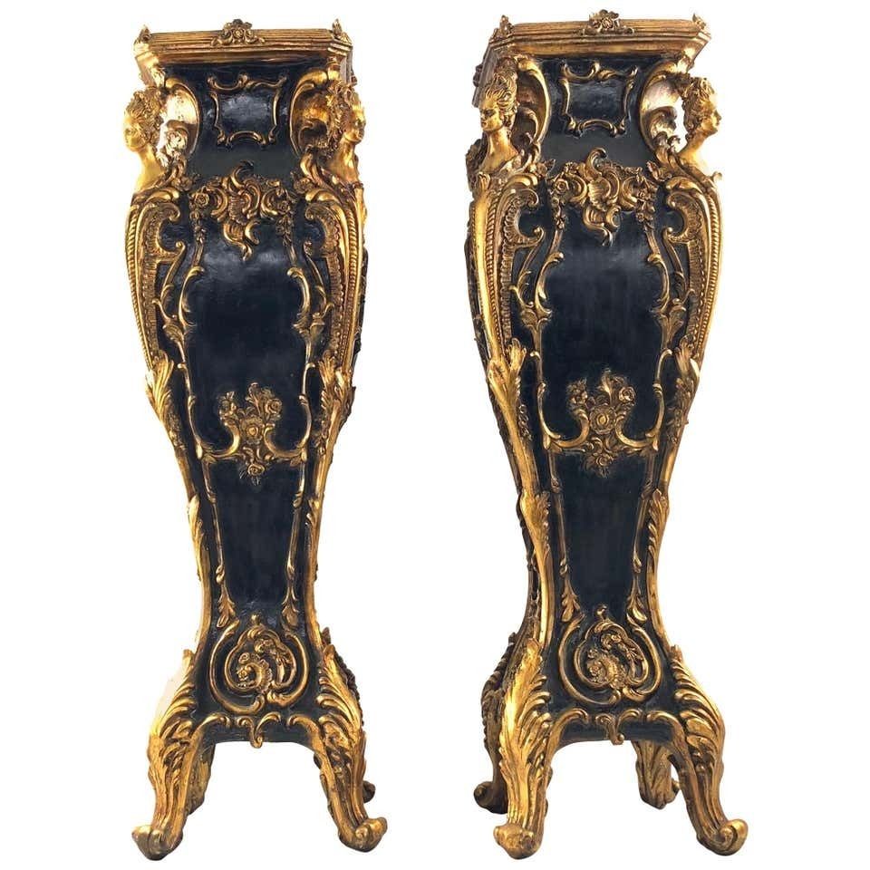 20th Century Pair Of French Jardiniere Stands Or Plinths In Louis XV Style