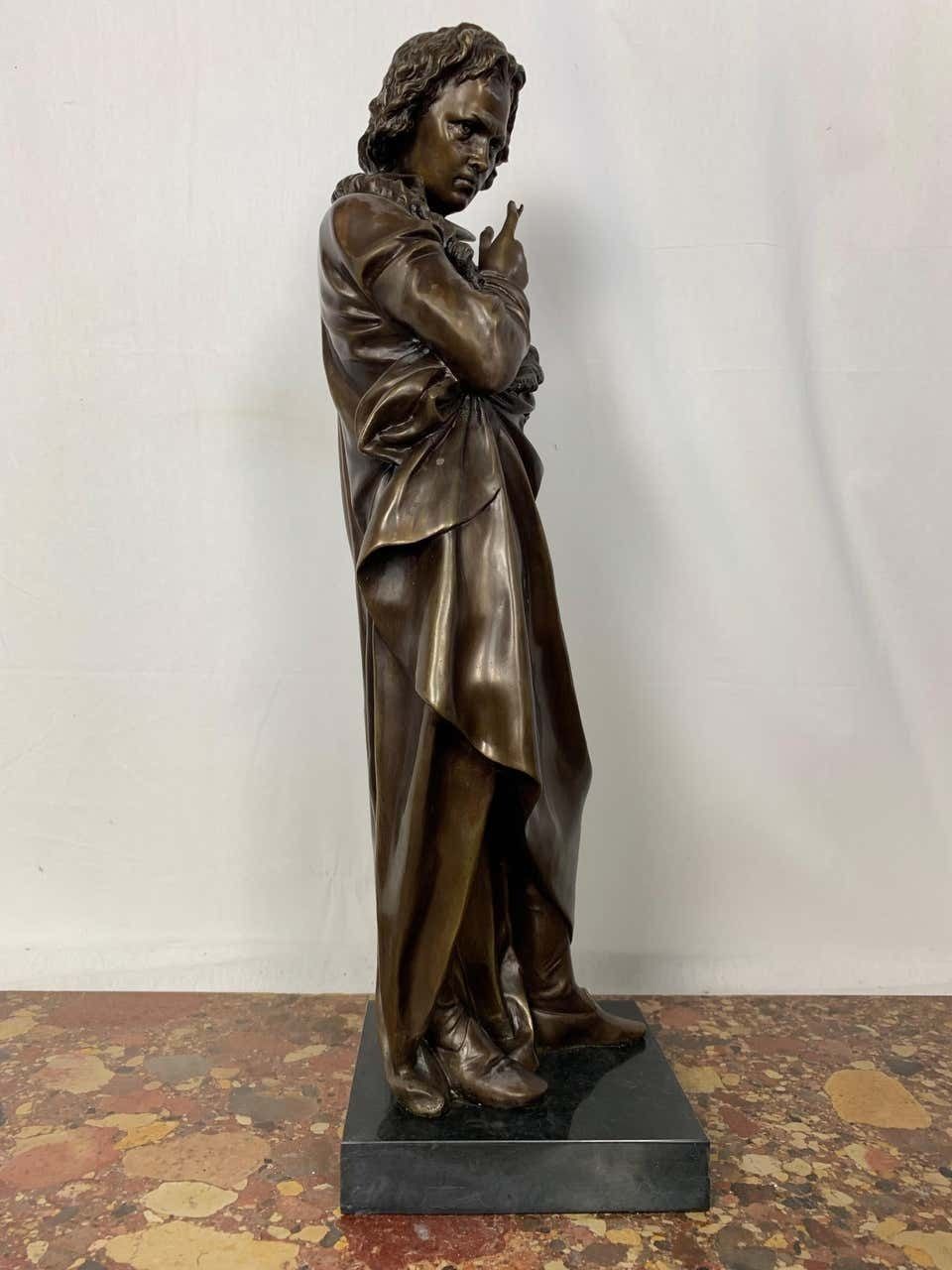 20th Century French Bronze Beethoven Sculpture On Marble Base photo Art