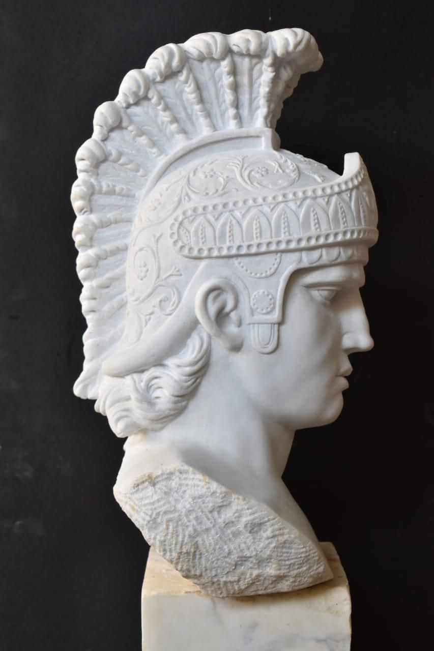 Achilles Solid Marble Bust – 20th Century photo for sale