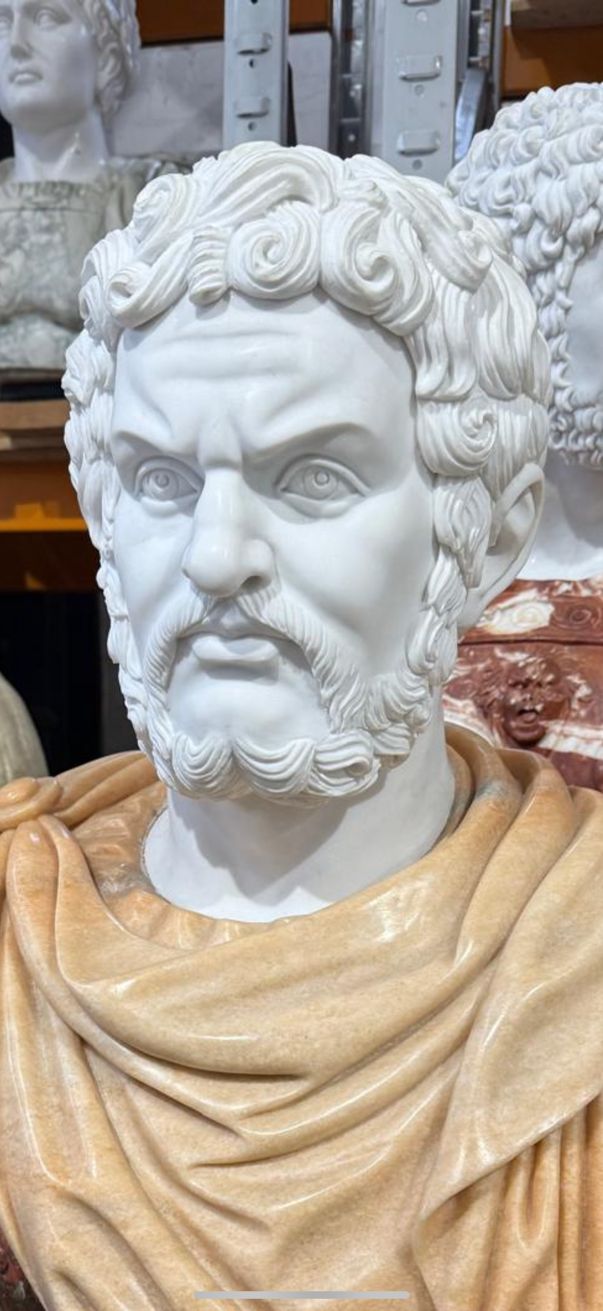20th Century Hadrian Roman Emperor Marble Bust Sculpture photo Art