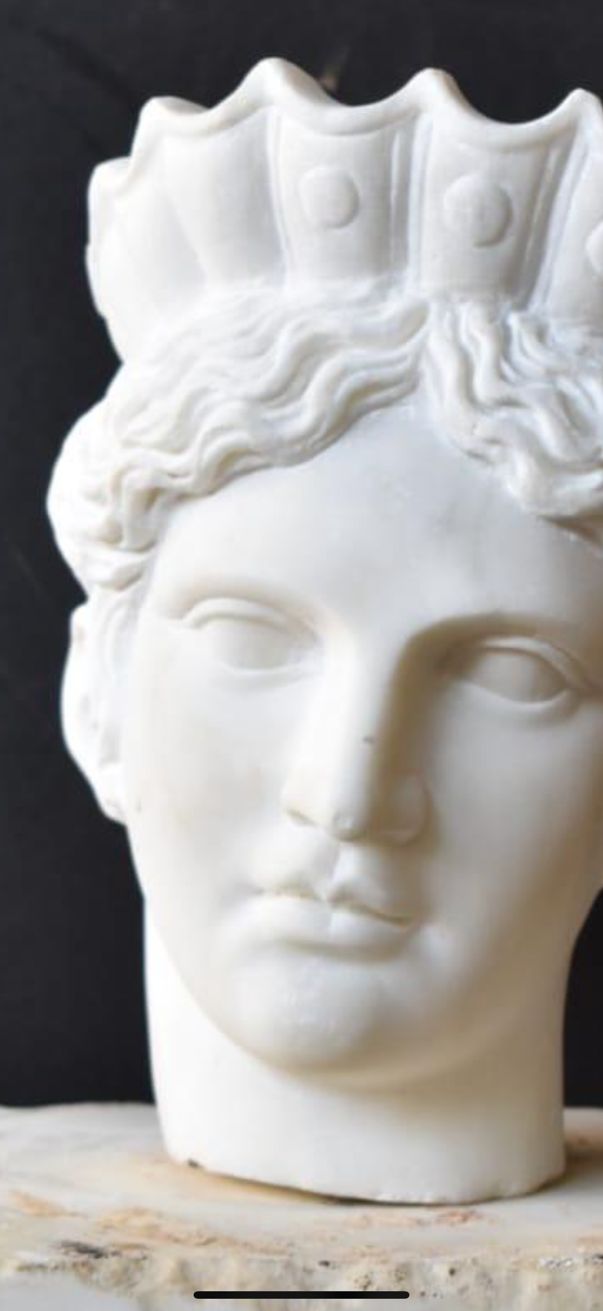 Solid Marble Bust Sculpture Of A Woman In Classical Greek Style – 20th Century photo Art