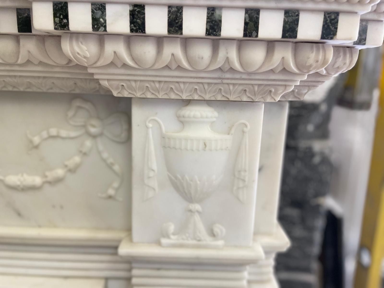 A 19th Century Carrara And Verde Antico Marble Chimneypiece In The George III St photo vintage