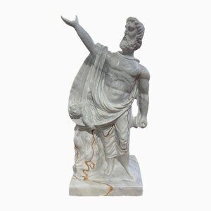 20th Century Roman Statue Sculpture With Gold Marble Veining