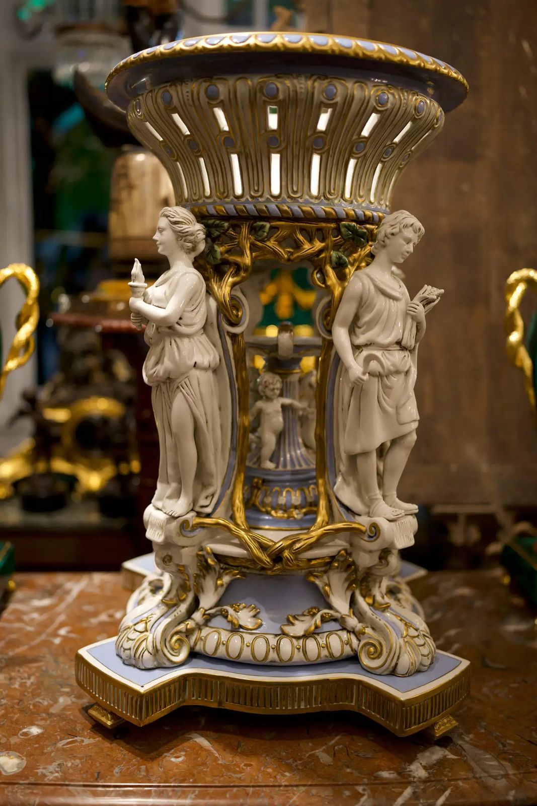 20th Century Meissen Porcelain Four Seasons Centrepiece photo furniture