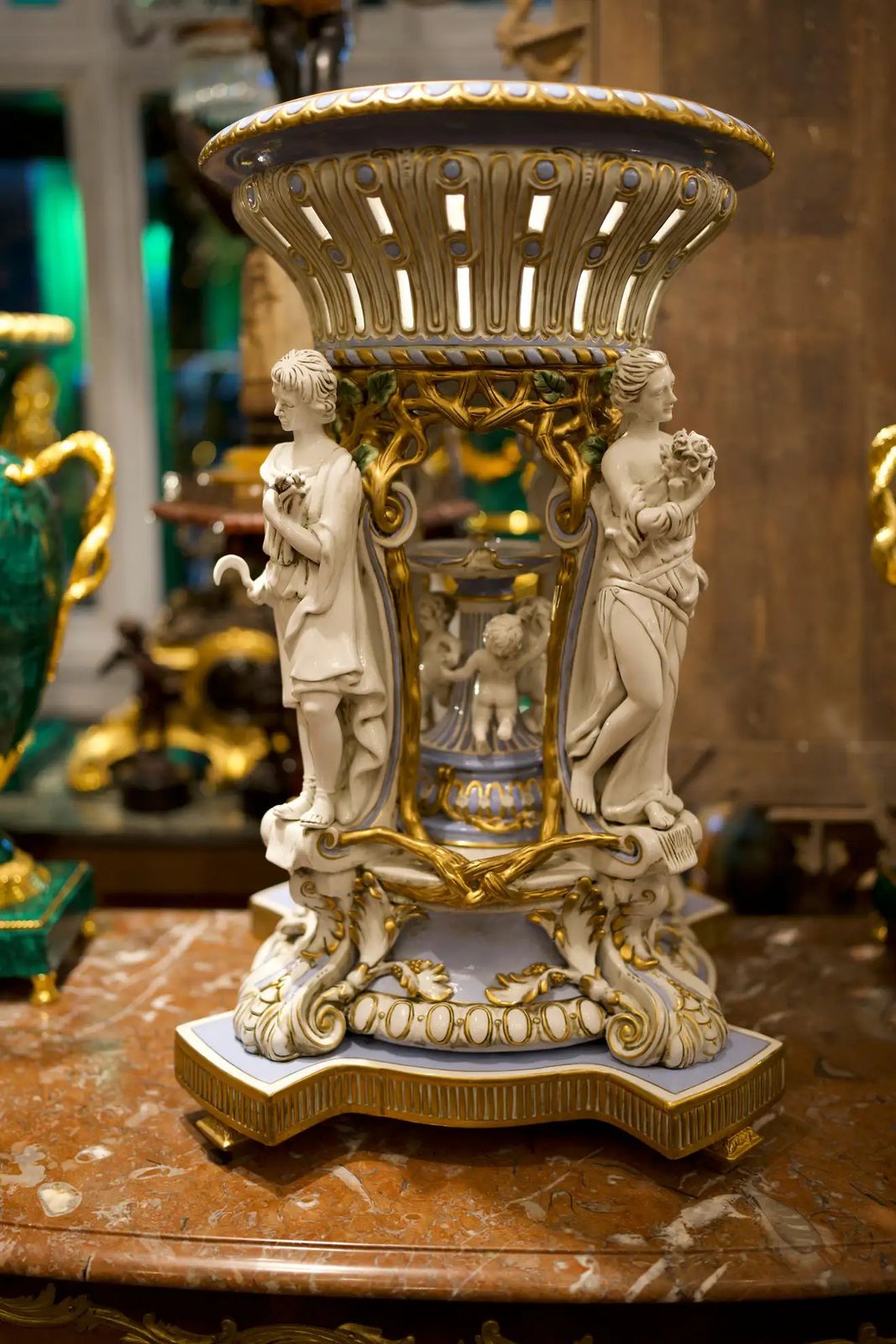 20th Century Meissen Porcelain Four Seasons Centrepiece photo for sale