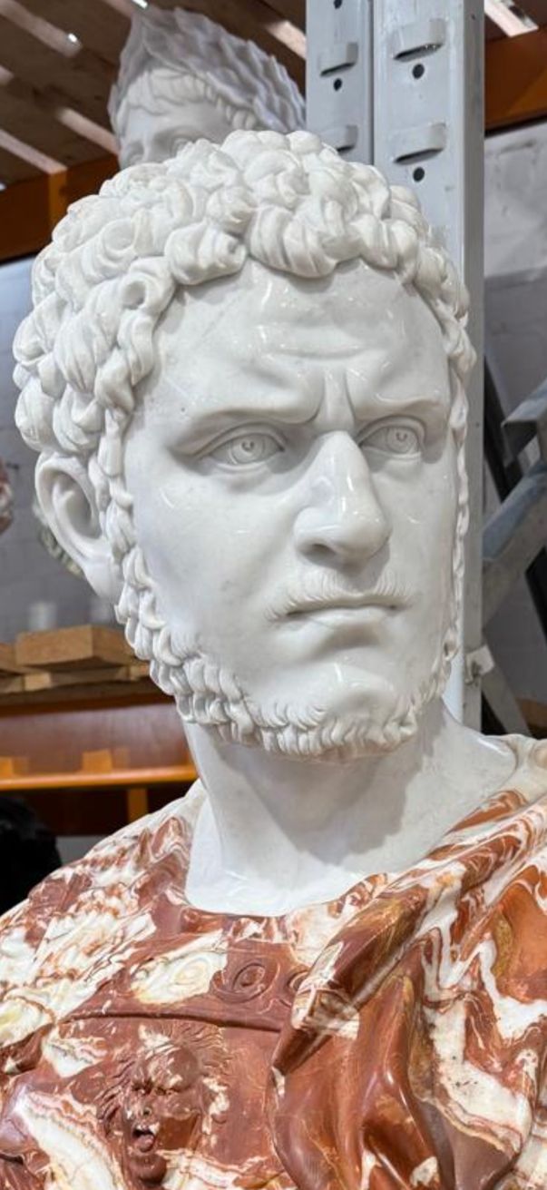 Two Tone 20th Century Hadrian Roman Emperor Marble Bust Sculpture photo 4500.0