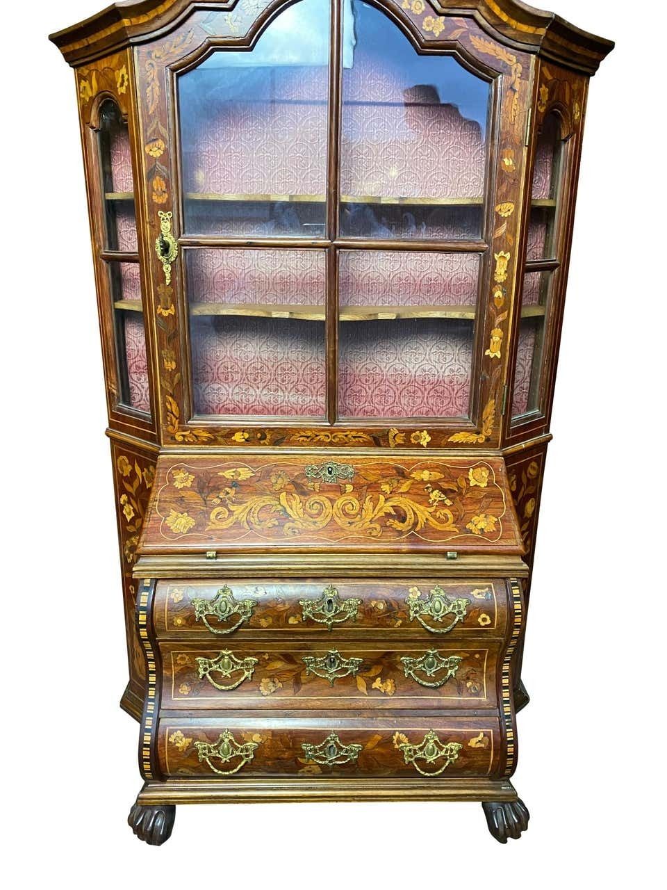 Dutch Walnut Miniature Secretaire Bookcase, 18th Century photo furniture