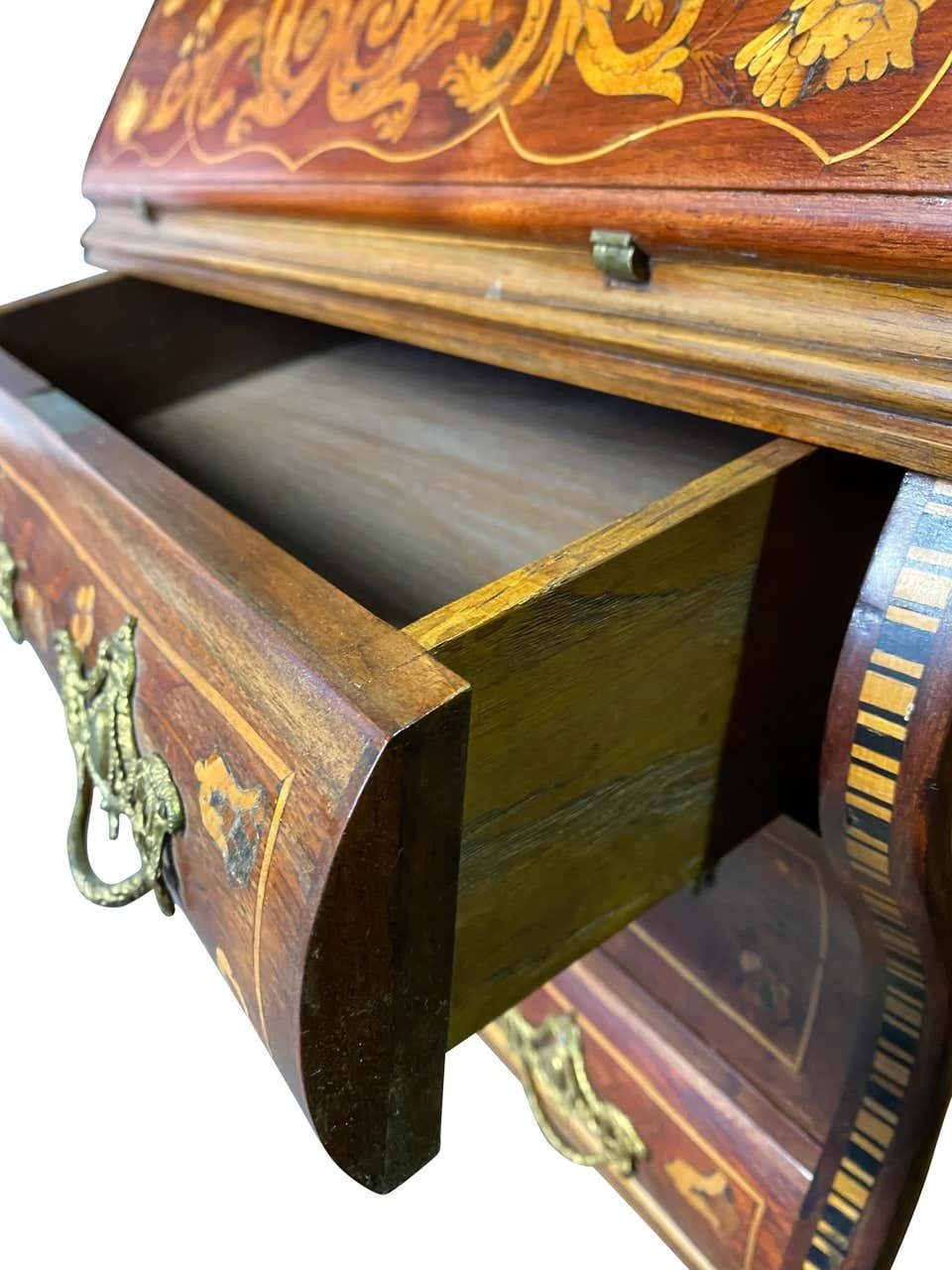 Dutch Walnut Miniature Secretaire Bookcase, 18th Century photo 6500.0