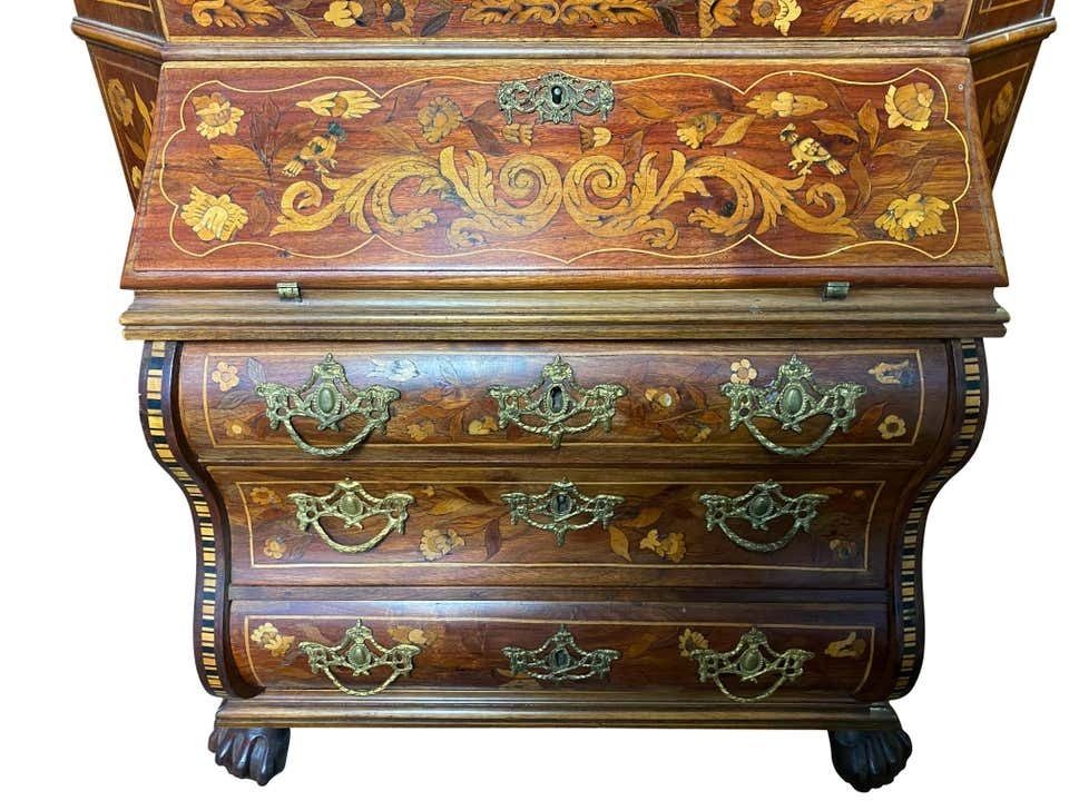 Dutch Walnut Miniature Secretaire Bookcase, 18th Century photo vinterior