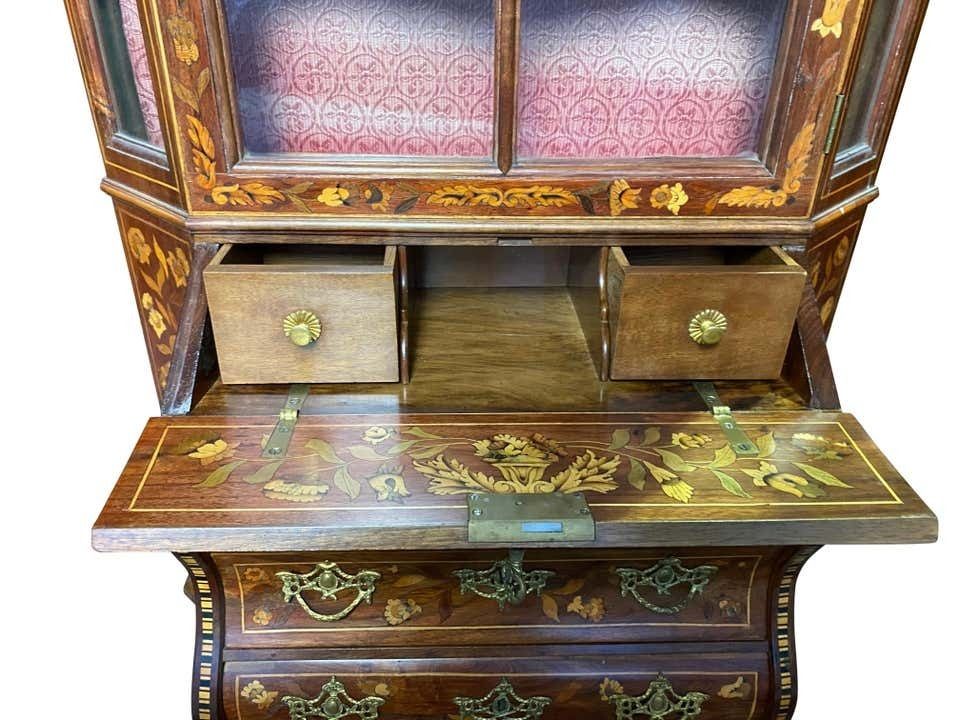 6500.0 Dutch Walnut Miniature Secretaire Bookcase, 18th Century photo