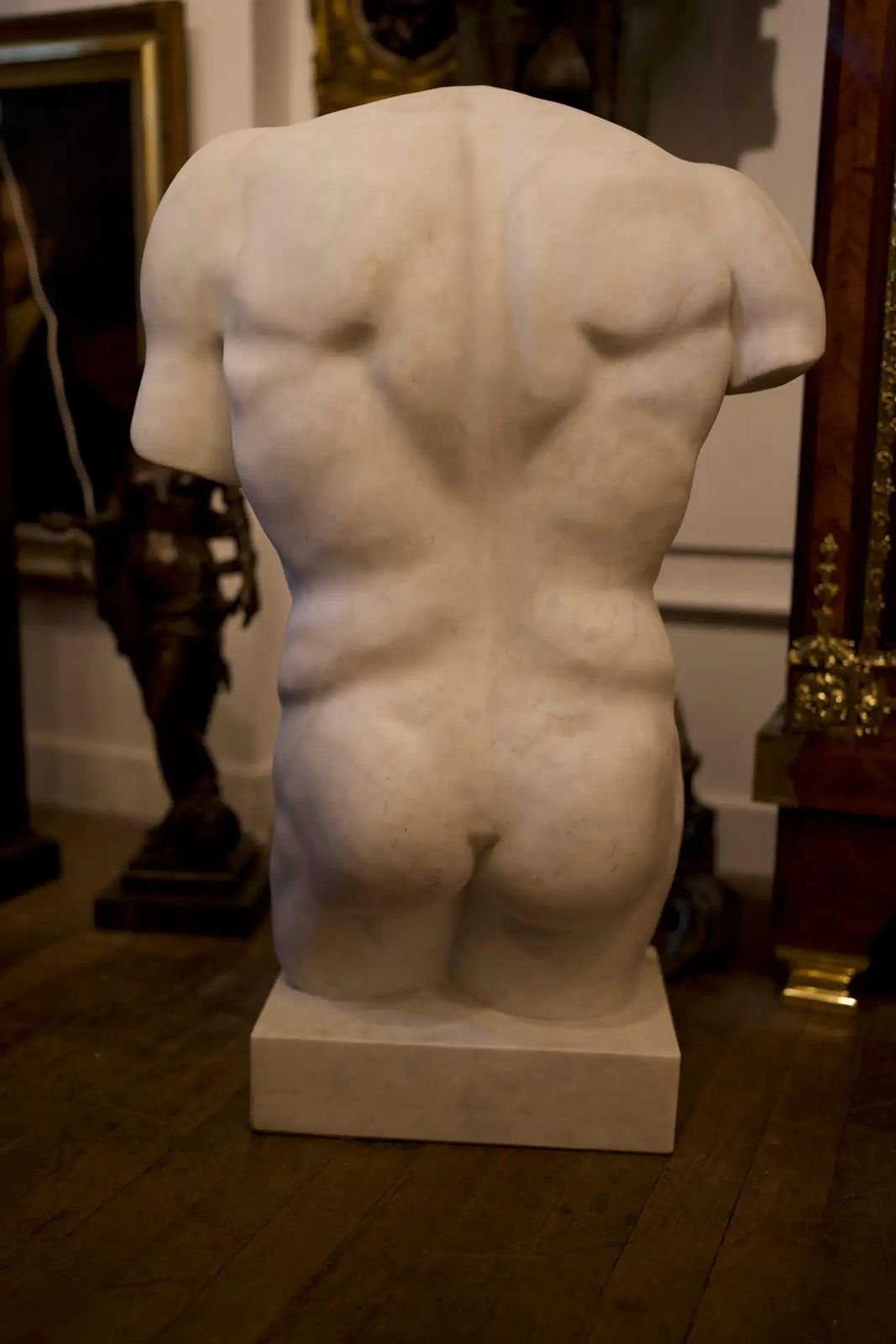 20th Century Monumental Grand Tour Marble Torso Statue Nude Carving photo Art
